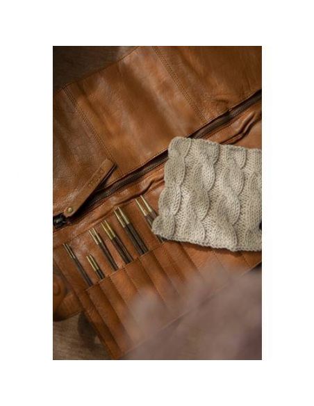 Stockholm- étui pour aiguilles interchangeables et circulaires coloris whisky