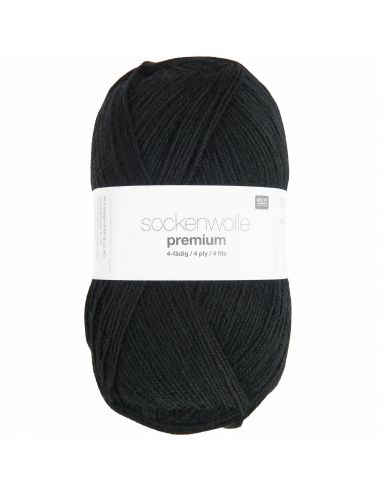 Pelote Rico sockenwolle premium 4 fils noir