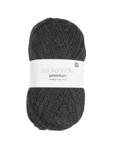 Pelote Rico sockenwolle premium 4 fils anthracite