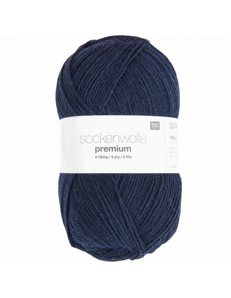 Pelote Rico sockenwolle premium 4 fils marine