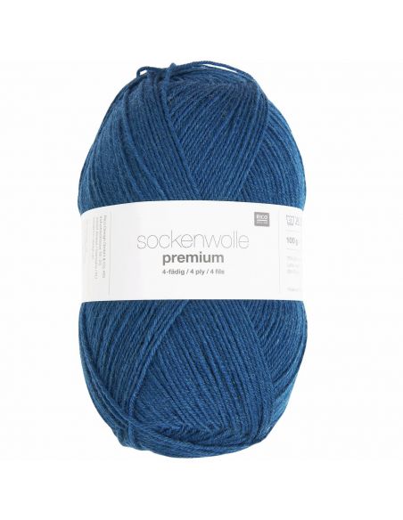 Pelote Rico sockenwolle premium 4 fils pétrole