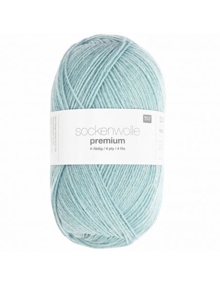 Pelote Rico sockenwolle premium 4 fils bleu clair