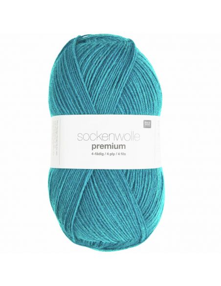 Pelote Rico sockenwolle premium 4 fils turquoise