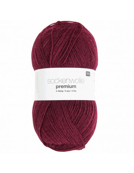 Pelote Rico sockenwolle premium 4 fils bourgogne