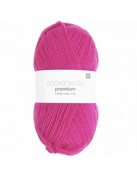 Pelote Rico sockenwolle premium 4 fils rose fischia