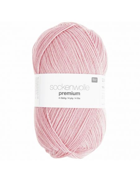 Pelote Rico sockenwolle premium 4 fils rose