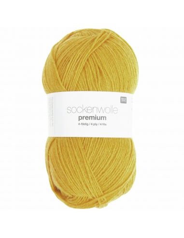 Pelote Rico sockenwolle premium 4 fils jaune