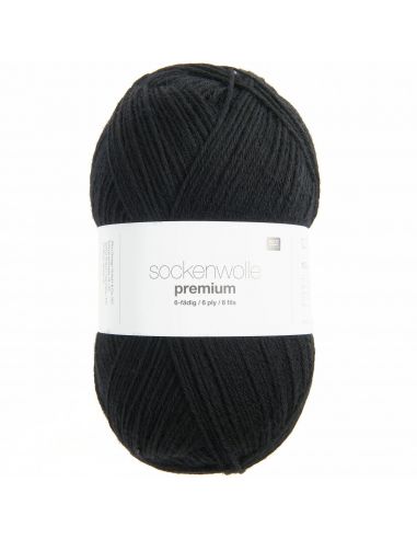 Pelote Rico sockenwolle premium 6 fils noir