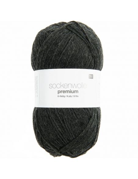 Pelote Rico sockenwolle premium 6 fils anthracite