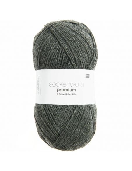 Pelote Rico sockenwolle premium 6 fils gris