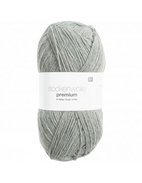 Pelote Rico sockenwolle premium 6 fils gris clair