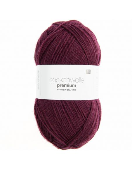 Pelote Rico sockenwolle premium 6 fils bourgogne