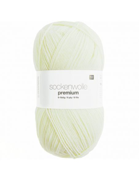 Pelote Rico sockenwolle premium 6 fils blanc