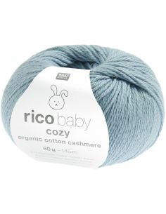 Pelote Rico baby cosy organic cotton cashmere bleu pigeon