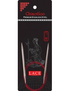 Aiguilles circulaires fixes métal Red lace 40cm taille 1,5