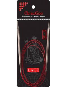 Aiguilles circulaires fixes métal Red lace 150cm taille 2,25