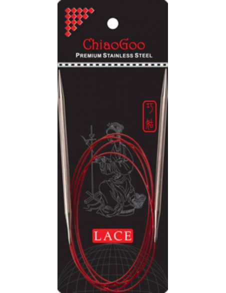 Aiguilles circulaires fixes métal Red lace 150cm taille 2,25
