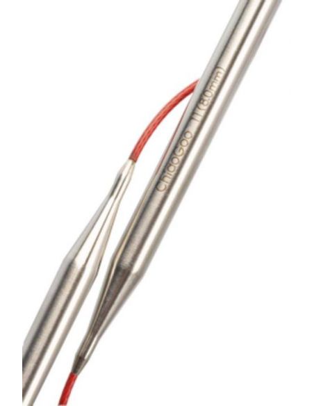 Aiguilles circulaires fixes métal Red lace 150cm taille 2,25