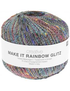 Pelote Creative make it Rainbow glitz blanc