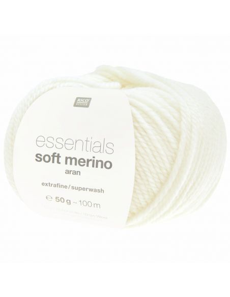 Pelote Essentials soft merino aran blanc cassé