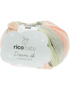 Pelote Rico baby dream dk saumon-gris