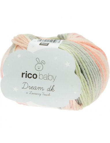 Pelote Rico baby dream dk saumon-gris