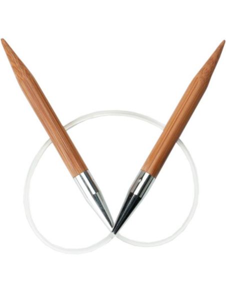 Aiguilles circulaires fixes Bambou 23cm taille 2