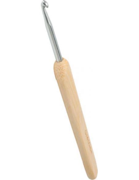 Crochet métal manche bambou naturel ergonomique taille 0,6