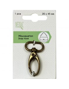 Mousqueton 20mm vieil or