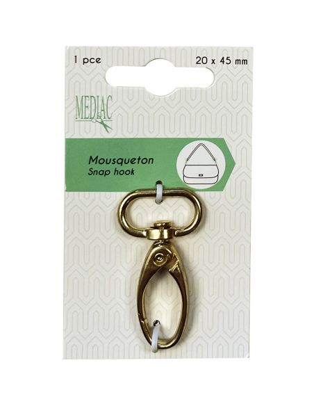 Mousqueton 20mm doré