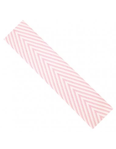 Galon jacquard chevrons 18mm rose barbapapa