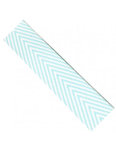 Galon jacquard chevrons 18mm bleu