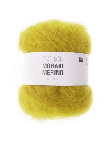 Pelote Fashion mohair merino aran jaune