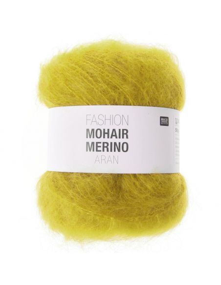Pelote Fashion mohair merino aran jaune