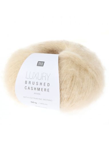 Pelote Luxury brushed cashmere aran écru