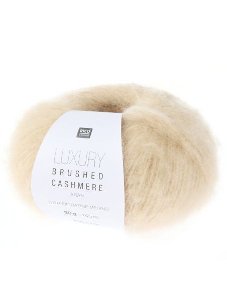 Pelote Luxury brushed cashmere aran écru