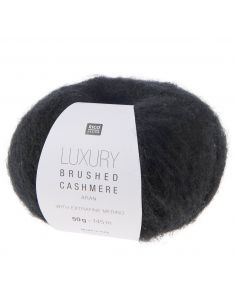 Pelote Luxury brushed cashmere aran noir
