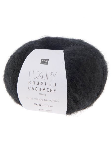Pelote Luxury brushed cashmere aran noir