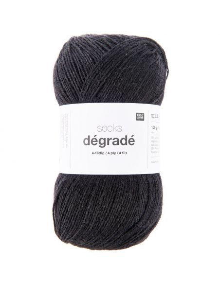 Pelote Rico socks dégradé 4 fils noir