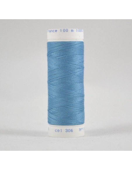 Bobine de 100m de fil à coudre Polyester Bleu acier