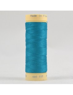 Bobine de 90m de fil à coudre Coton Bleu bondi