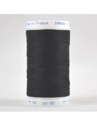 Bobine de 500m de fil à coudre Polyester Noir