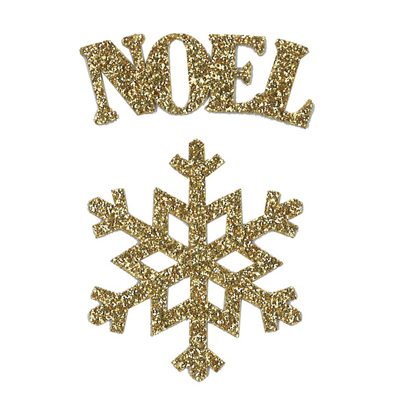 3 Boules De Noël Or à Fixer Par Transfert Thermocollant - Pailletées, 5 Cm - Pour Scrapbooking Et Déco