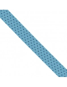 Biais coton 20mm Azur à Pois Marine
