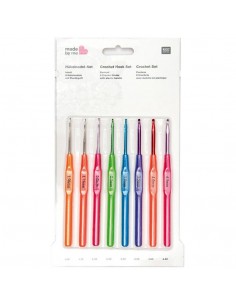 Set de 8 Crochets métal manche plastique