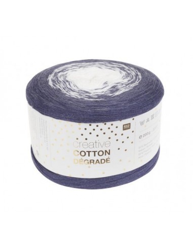Pelote Creative cotton dégradé bleu marine-blanc