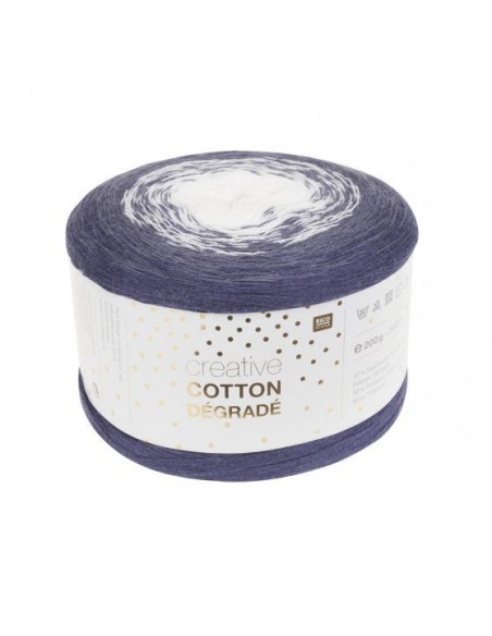 Pelote Creative cotton dégradé bleu marine-blanc