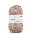 Pelote Rico baby cotton soft print dk vert pétrole/rose