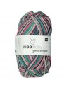 Pelote Rico baby cotton soft print dk rose/turquoise
