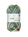 Pelote Rico baby cotton soft print dk jaune/vert pétrole